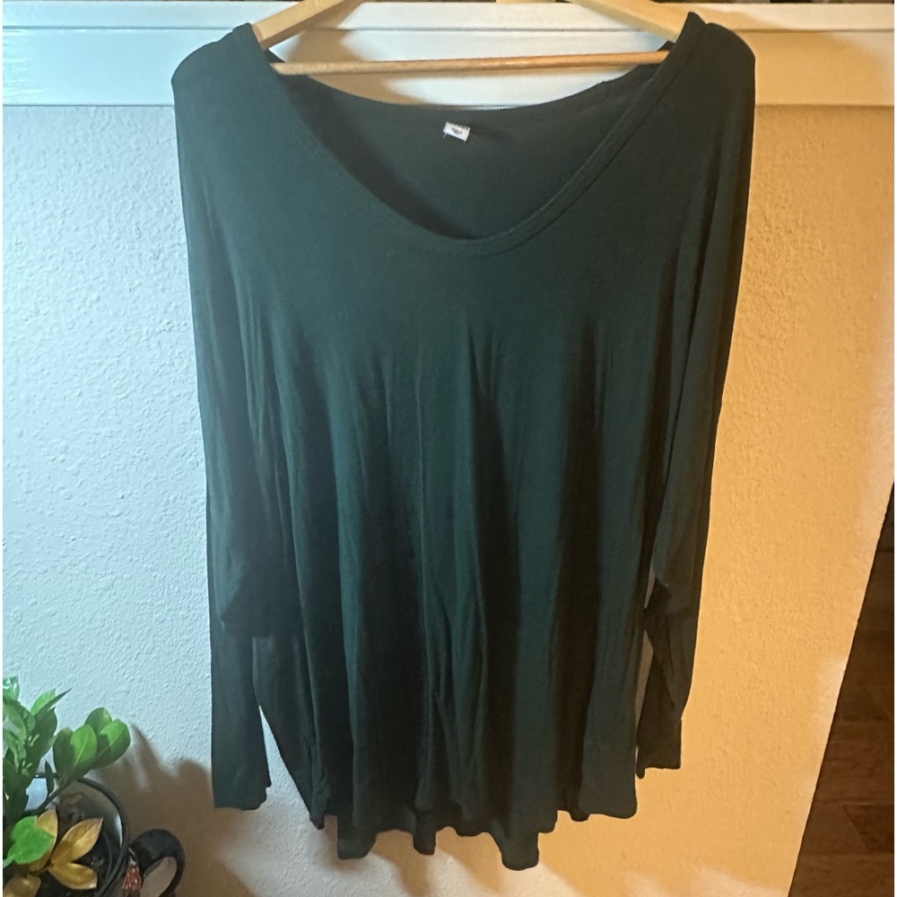 Old Navy Long Sleeve Tunic. Rayon. 3x Forest Green.